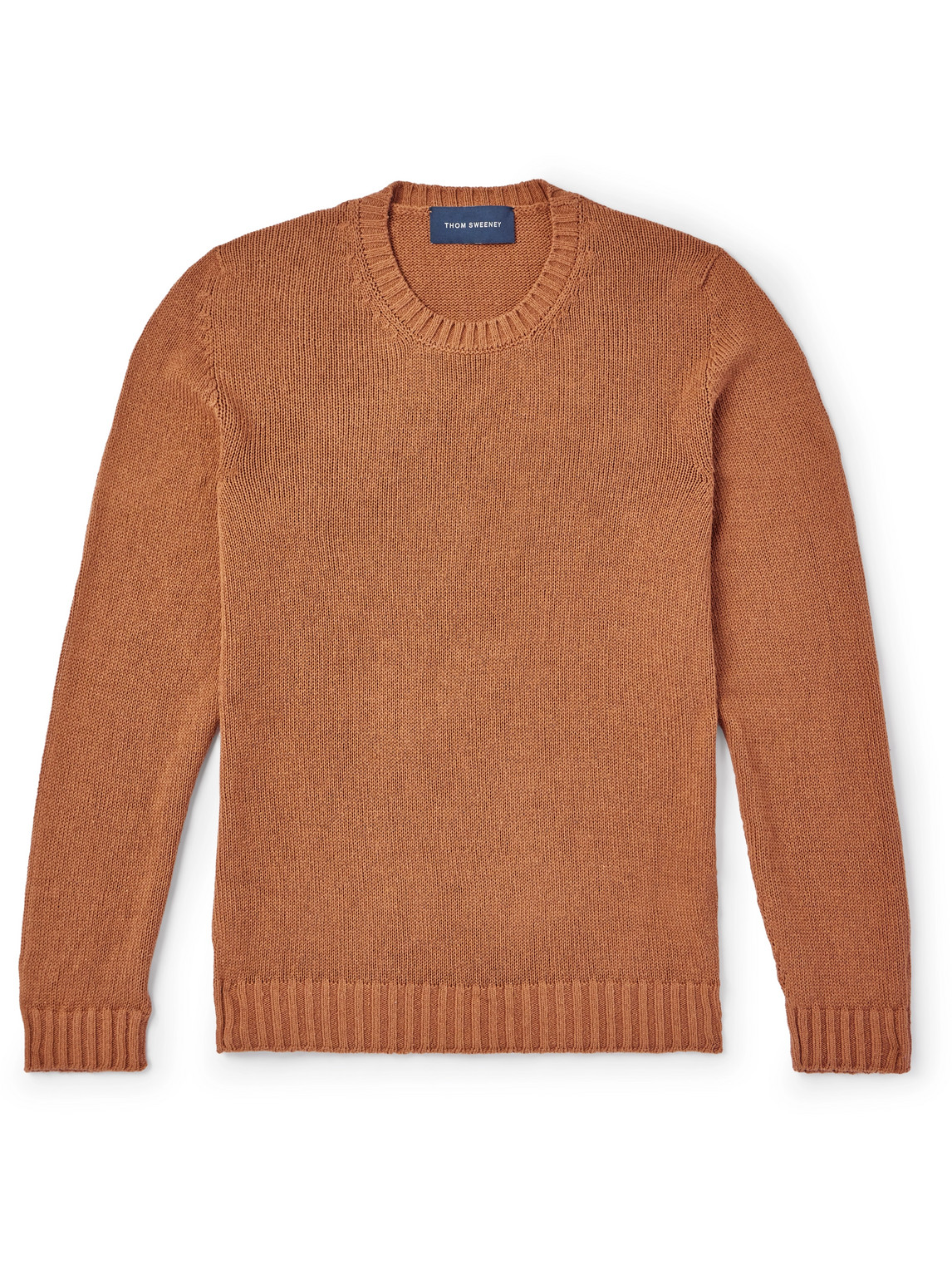 Thom Sweeney Slim-fit Silk Sweater In Orange