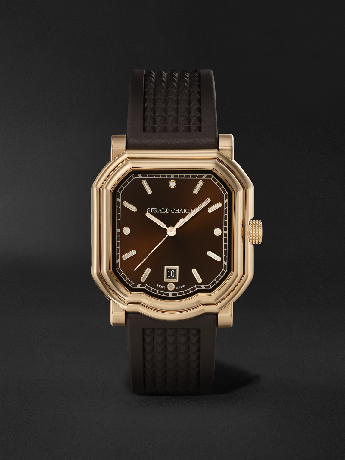 Gerald Charles Maestro 2.0 Ultra-Thin Automatic 39mm 18-Karat Rose Gold and Rubber Watch, Ref. No. GC2.0-RG-05 - Men