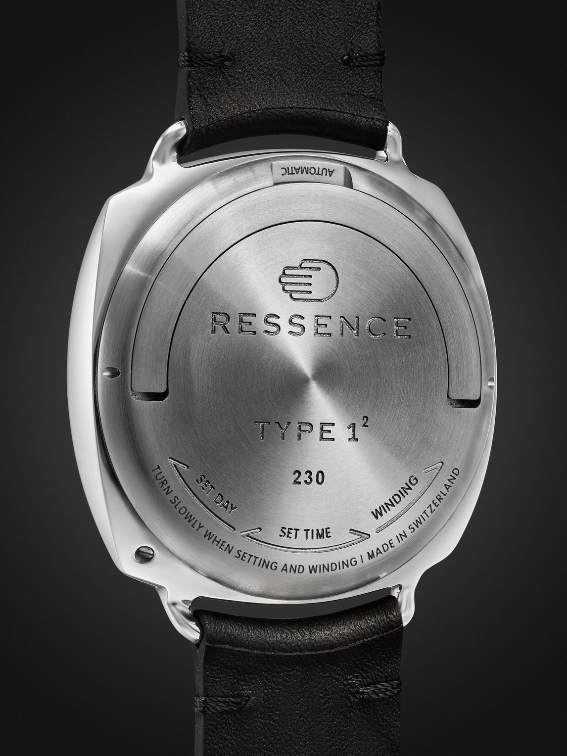 Shop Ressence Type 1.3² V2 B Automatic 41mm Titanium And Leather Watch, Ref. No. Type 1.3² V2 B In Black