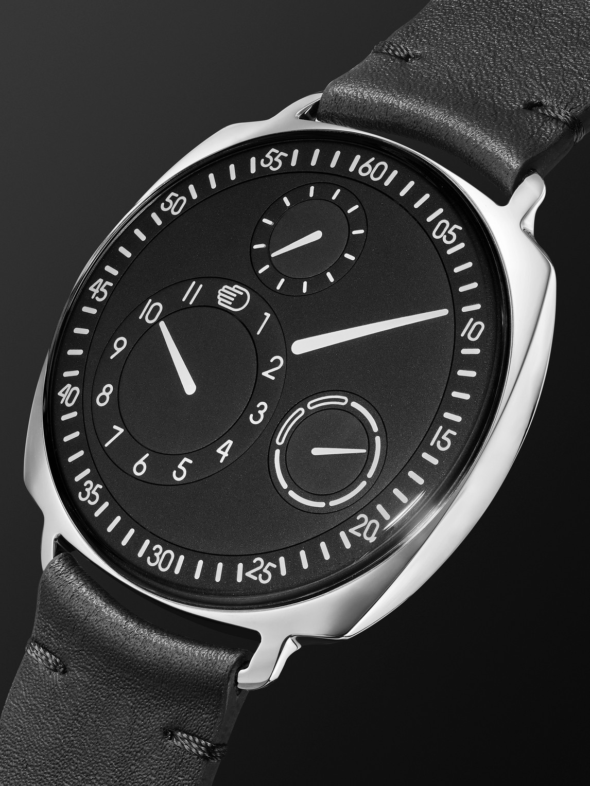 Shop Ressence Type 1.3² V2 B Automatic 41mm Titanium And Leather Watch, Ref. No. Type 1.3² V2 B In Black