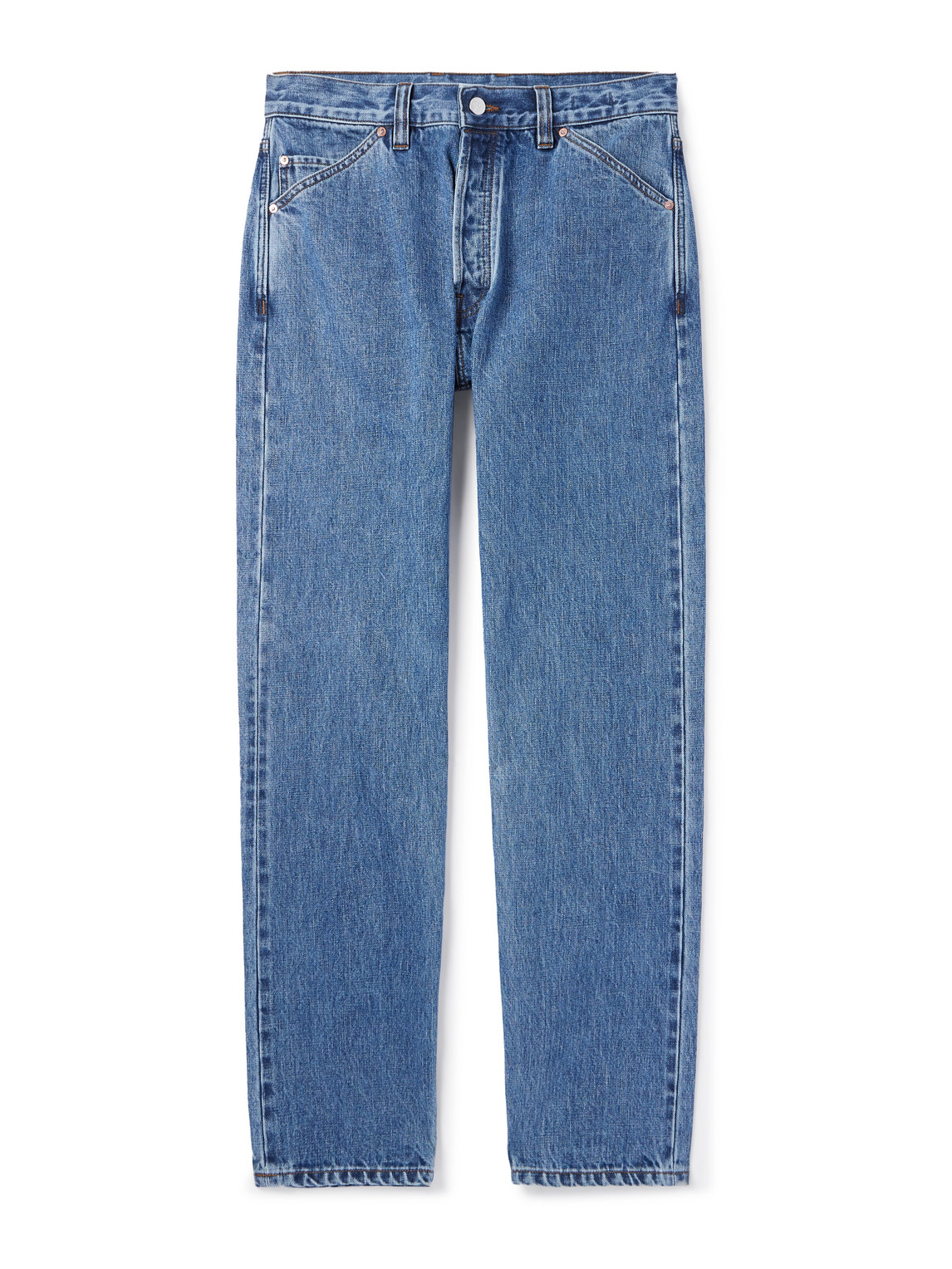 Drake's Tapered Selvedge Jeans In Blue