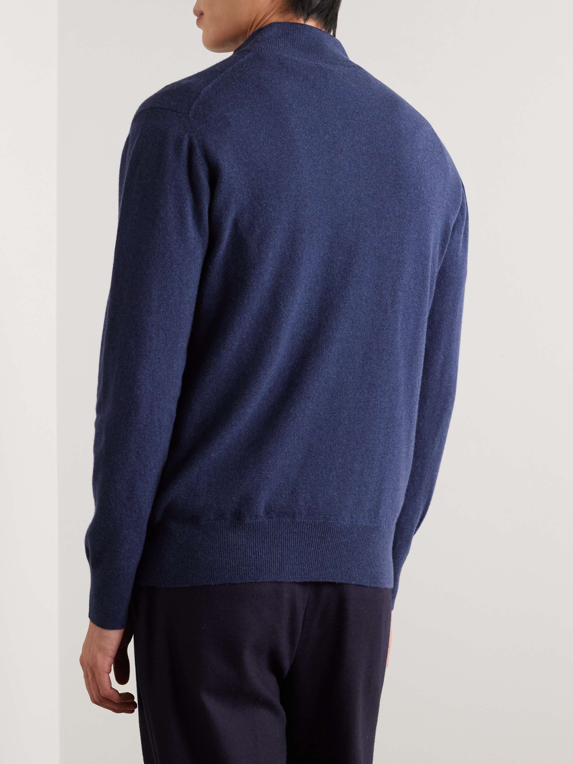 KINGSMAN Wade Merino Wool and Cashmere-Blend Half-Zip Sweater