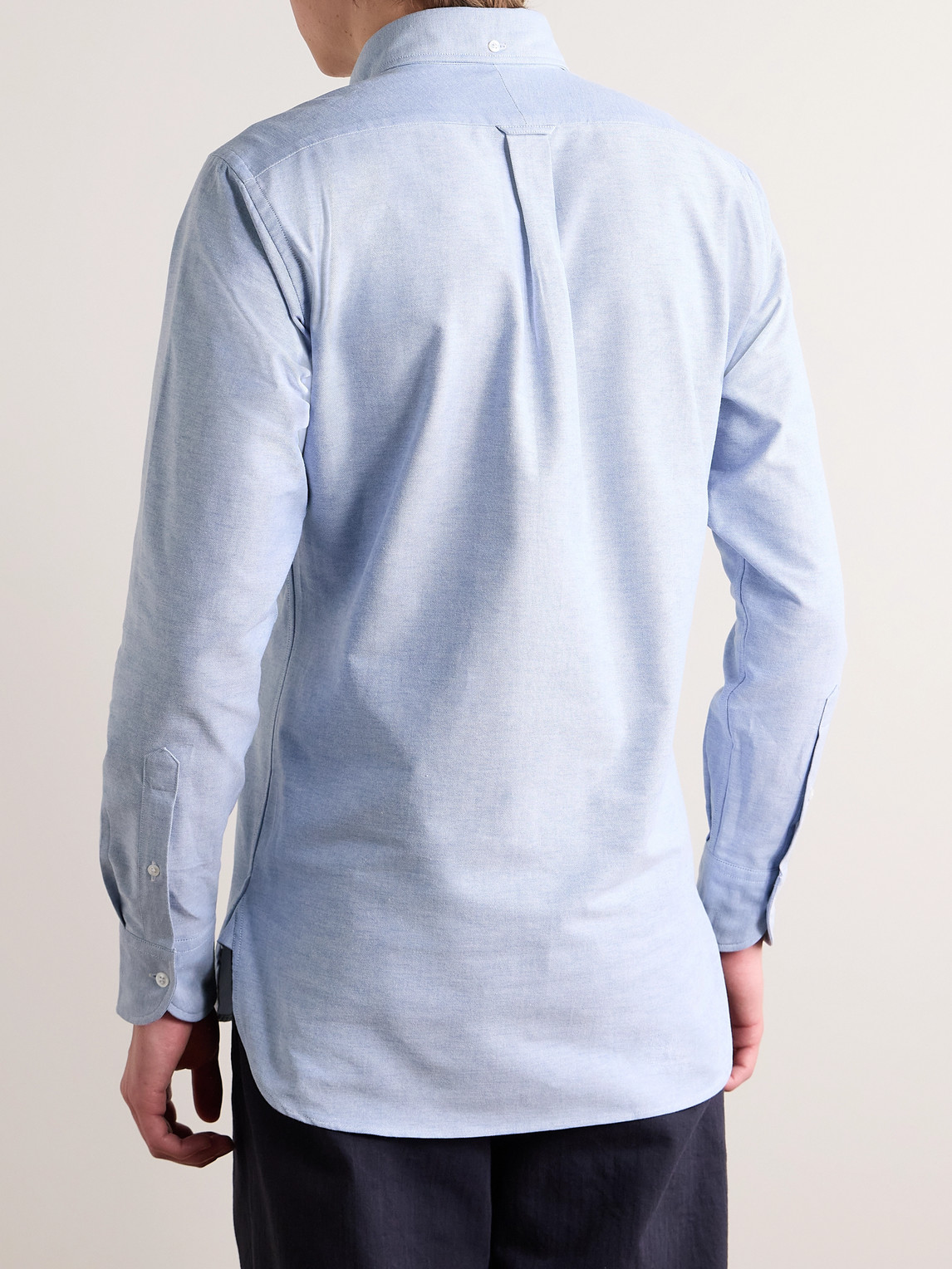 Drake's Slim-fit Button-down Collar Cotton Oxford Shirt In Blue