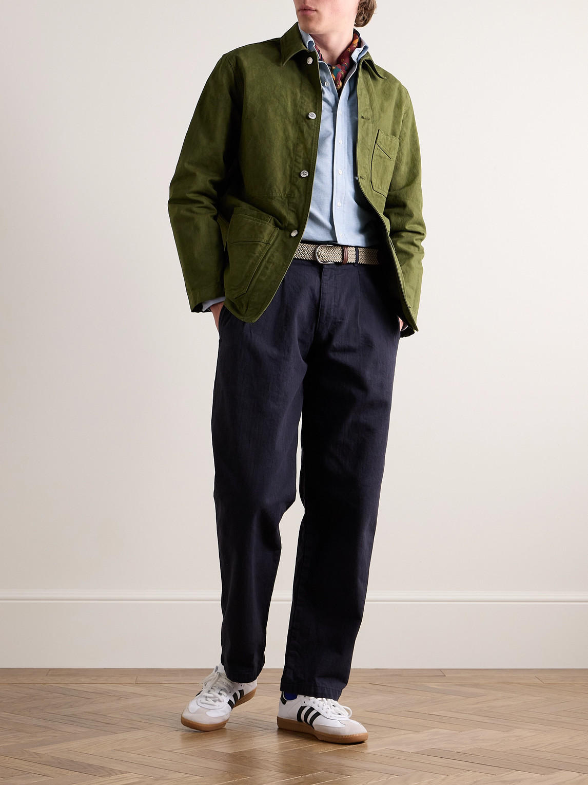 Drake's Slim-fit Button-down Collar Cotton Oxford Shirt In Blue