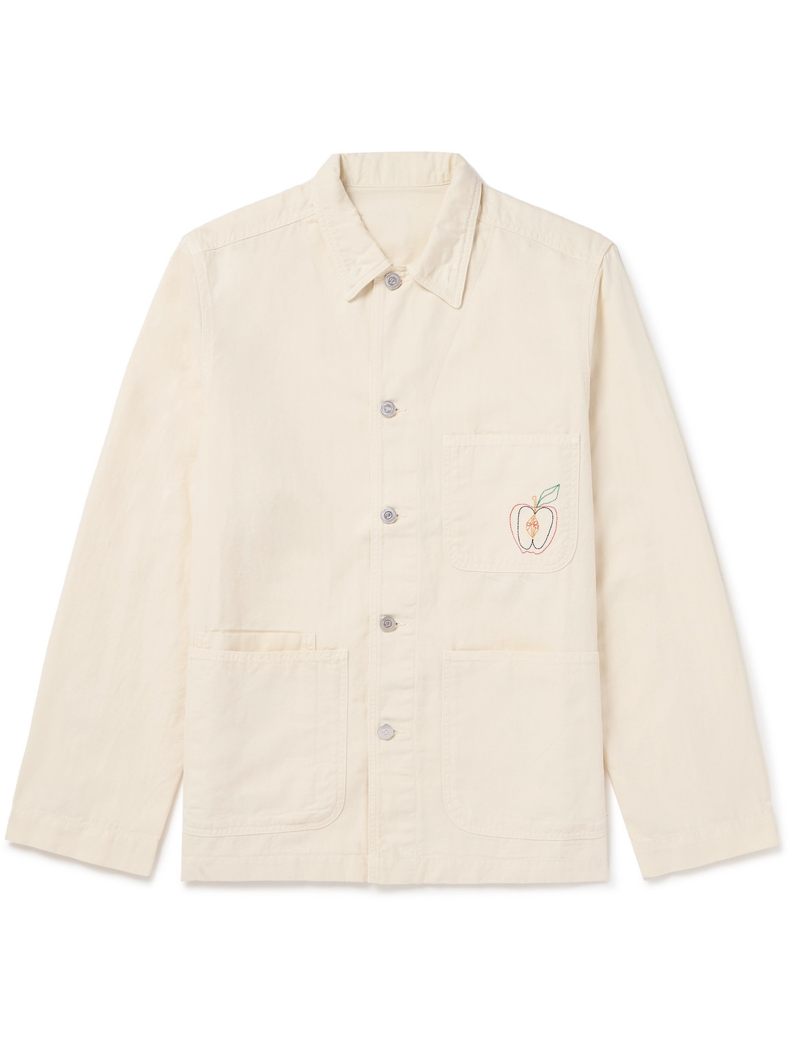 Fatigue Embroidered Cotton and Linen-Blend Twill Jacket