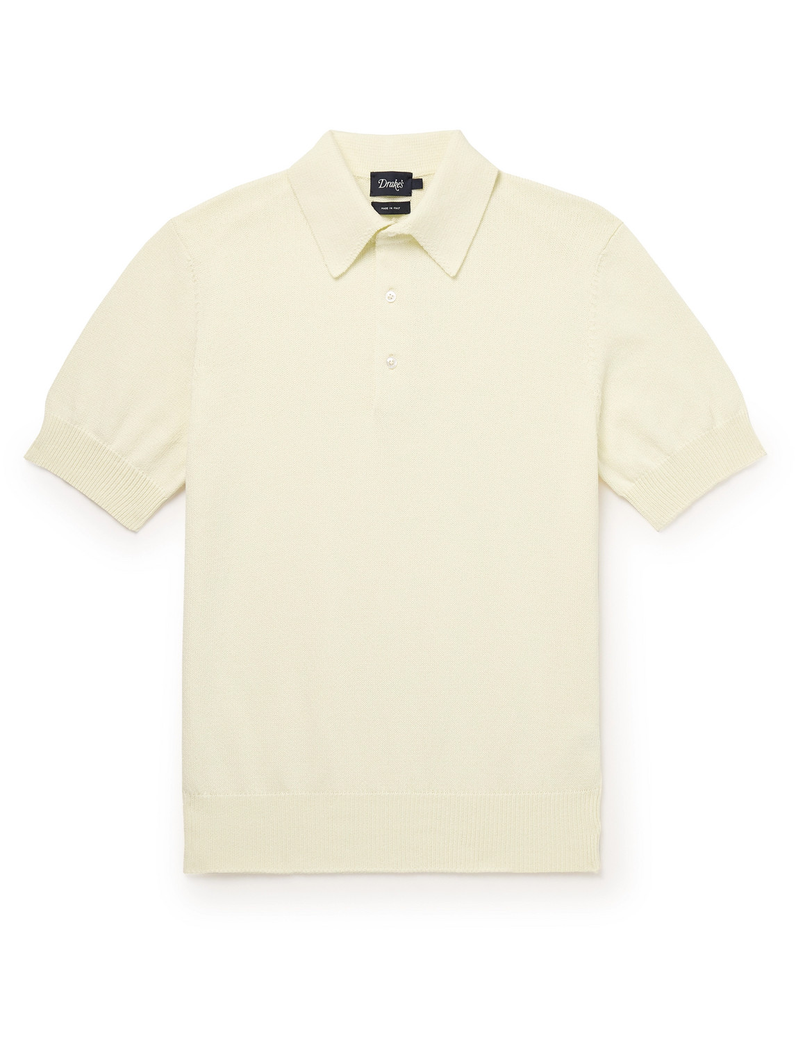 Drake's Cotton Polo Shirt In White