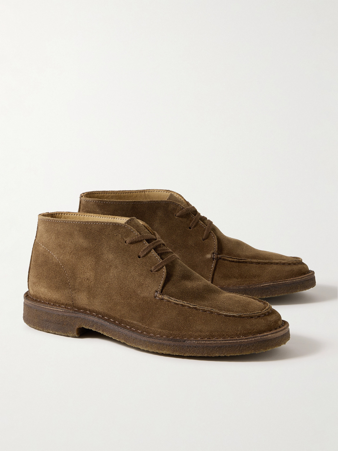 Shop Drake's Crosby Suede Chukka Boots In Brown