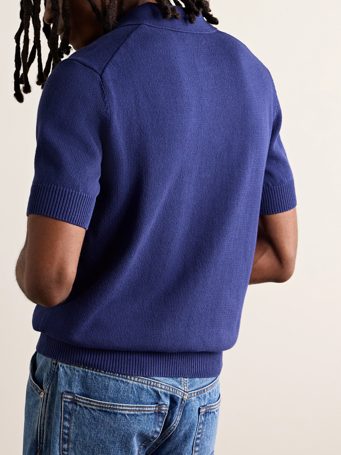 Shop Drake's Cotton Polo Shirt In Blue