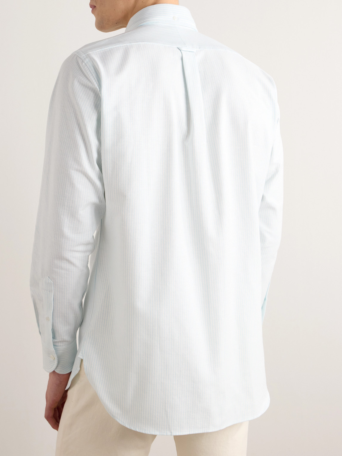 Button-Down Collar Striped Cotton Oxford Shirt