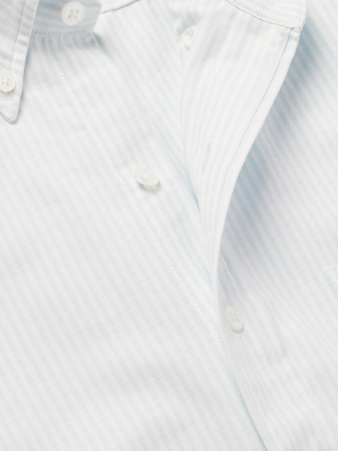 Button-Down Collar Striped Cotton Oxford Shirt