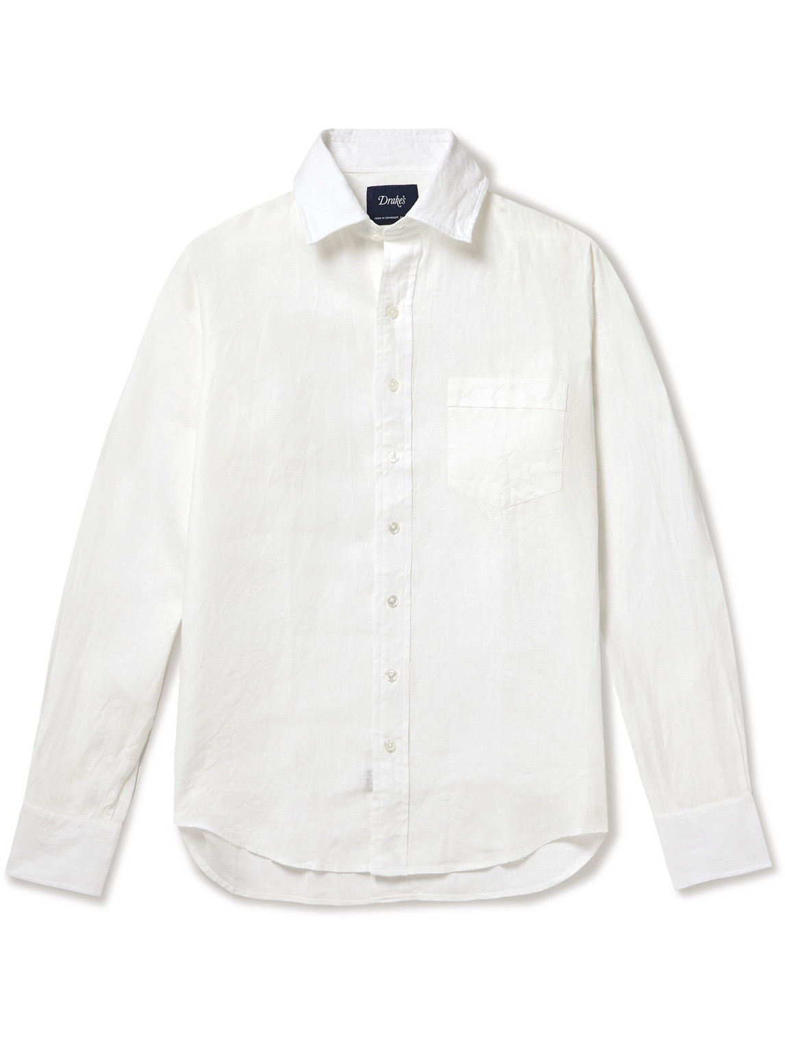 Drake's Linen Shirt In White