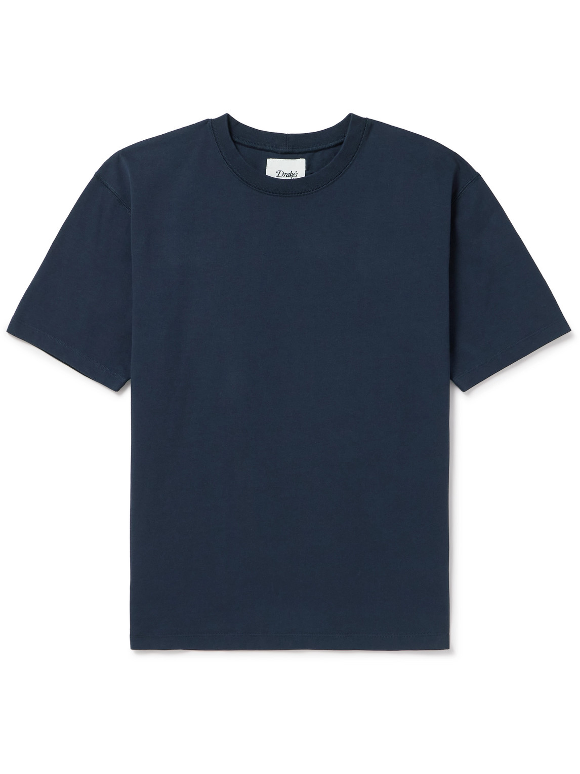 Shop Drake's Cotton-jersey T-shirt In Blue