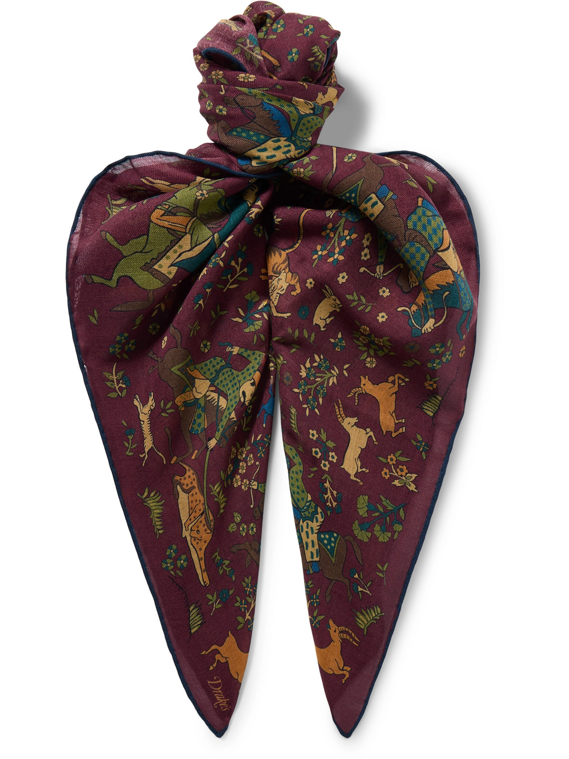 Drake's Mughal Printed Wool And Silk-blend Scarf In Red