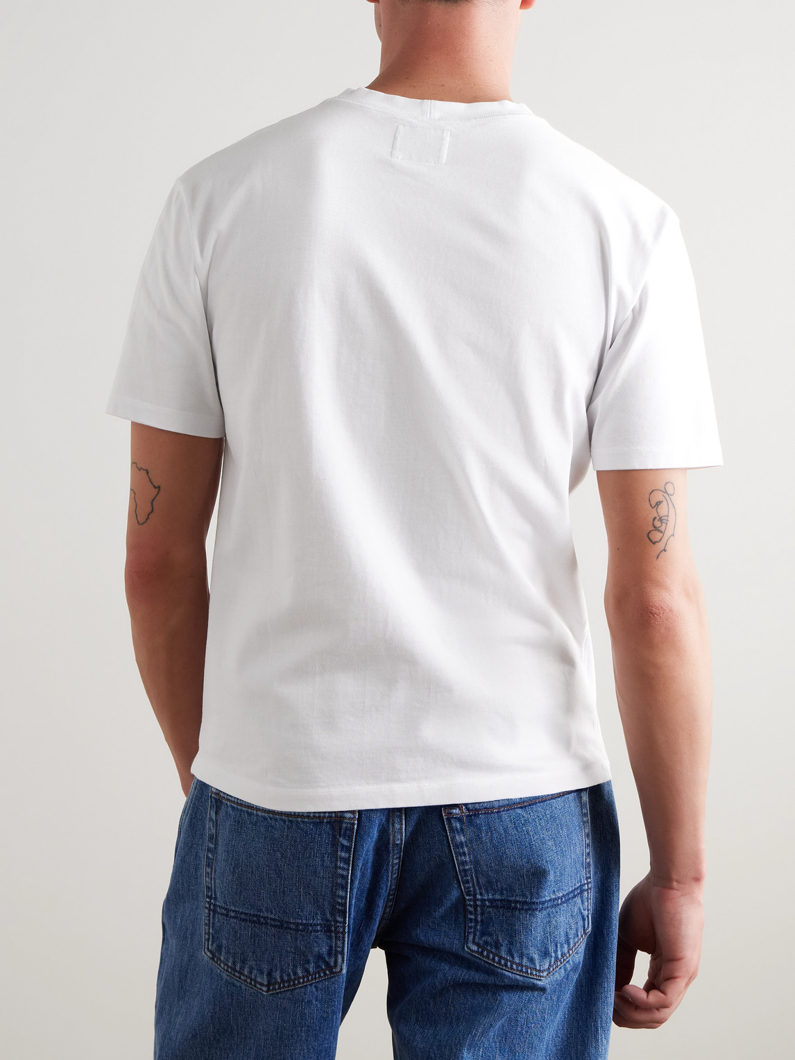 Shop Drake's Cotton-jersey T-shirt In White