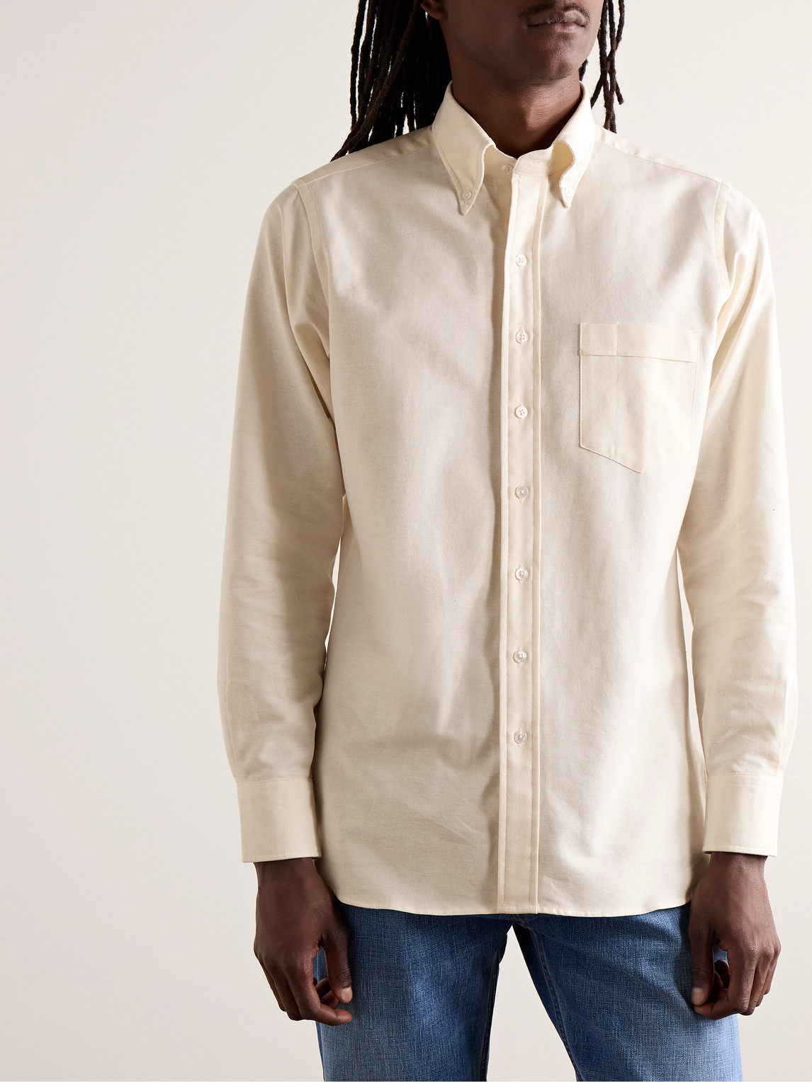 Button-Down Collar Cotton Oxford Shirt