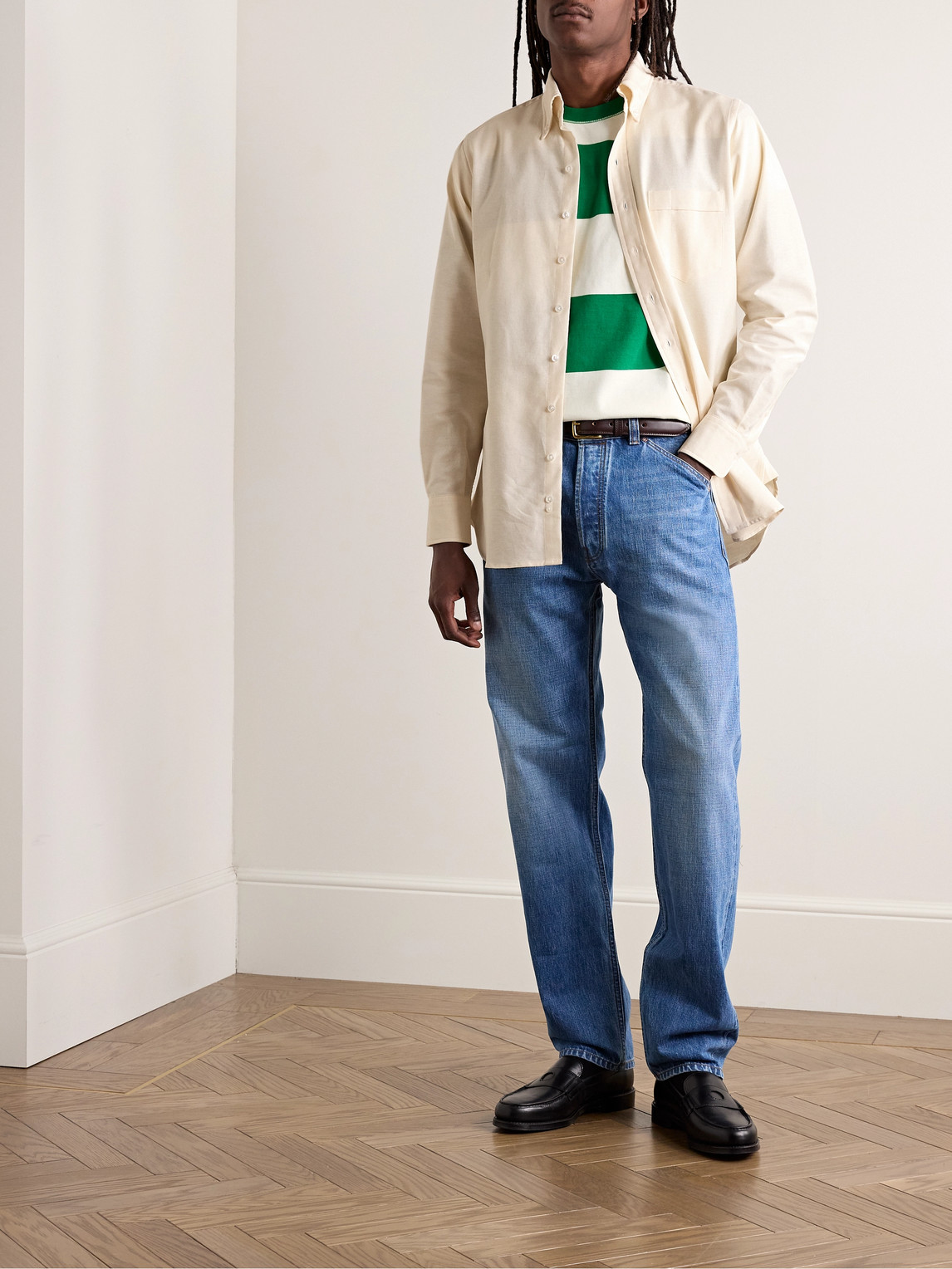 Button-Down Collar Cotton Oxford Shirt