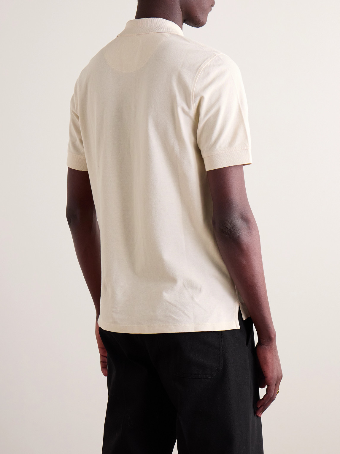  Drake's - Cotton-piqué Polo Shirt - Men - Neutrals - S 