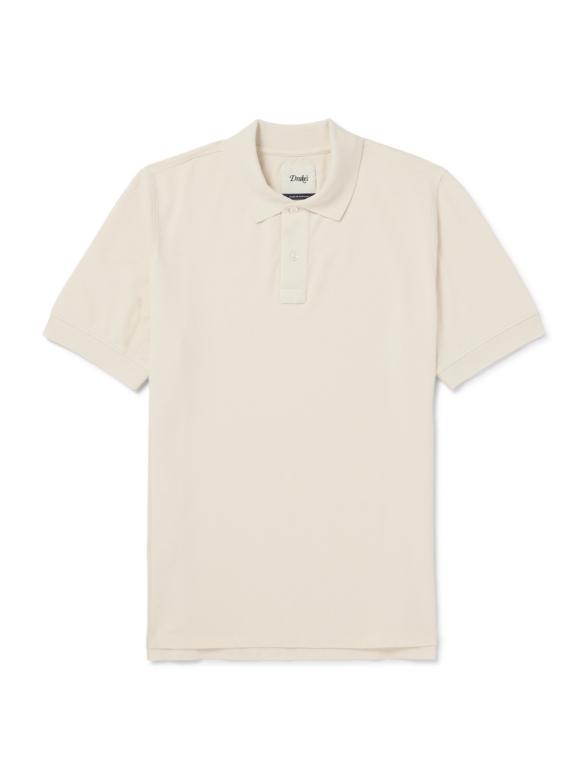 Drake's Cotton-piqué Polo Shirt In Neutrals