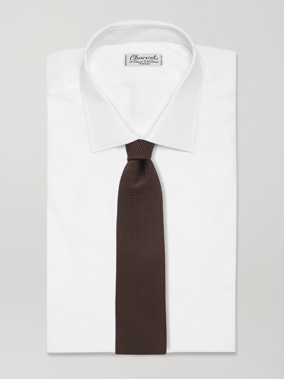 Shop Drake's 8cm Silk-grenadine Tie In Brown