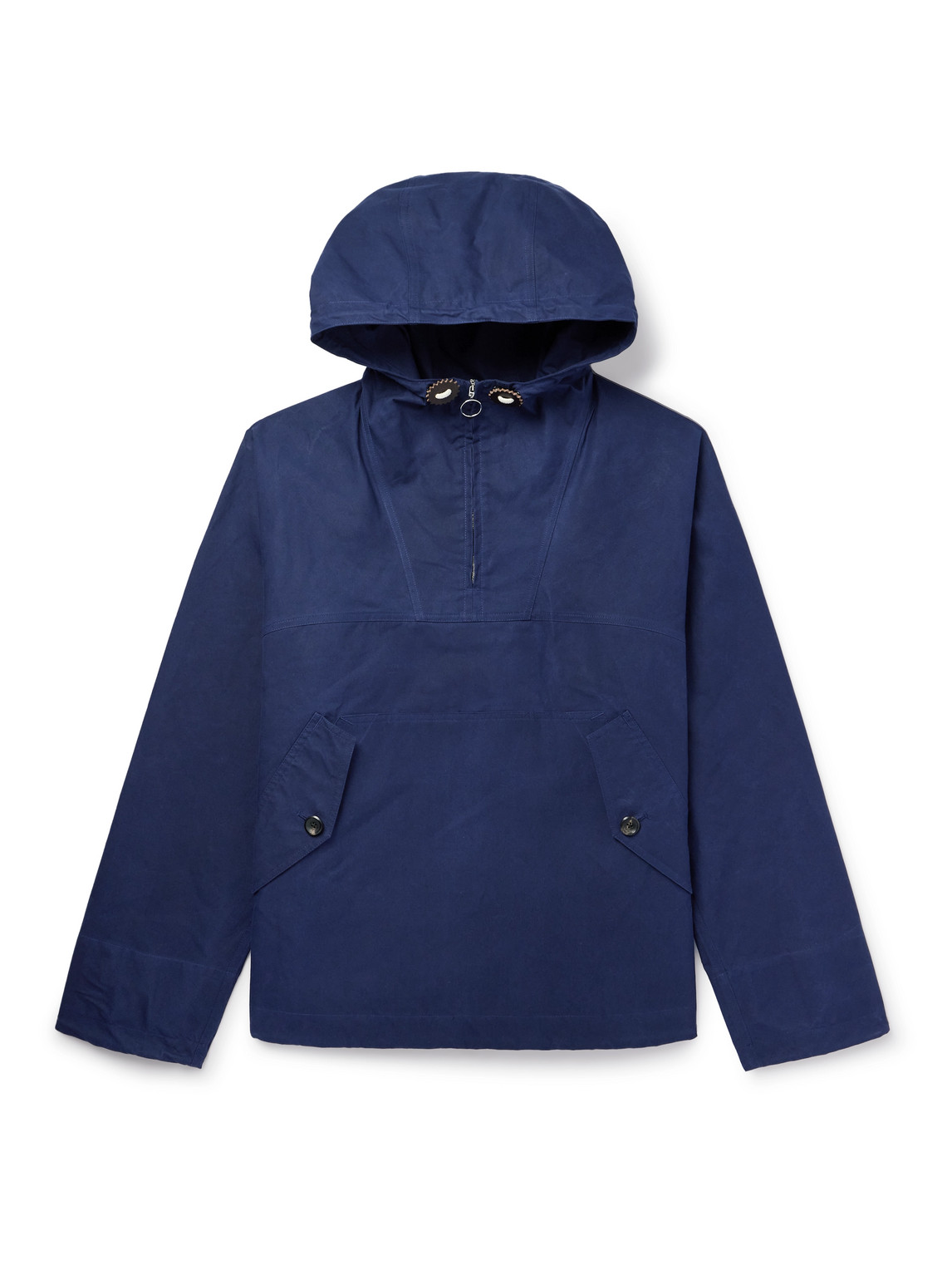 Surf Waxed-Cotton Half-Zip Hooded Jacket