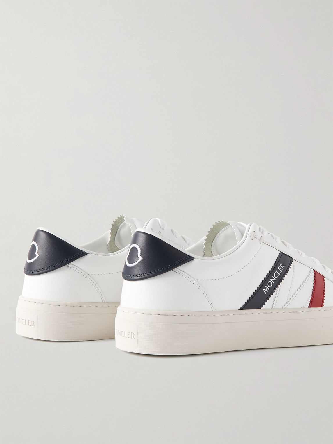 Moncler Low Top Sneakers Featuring Contrasting Panels In White