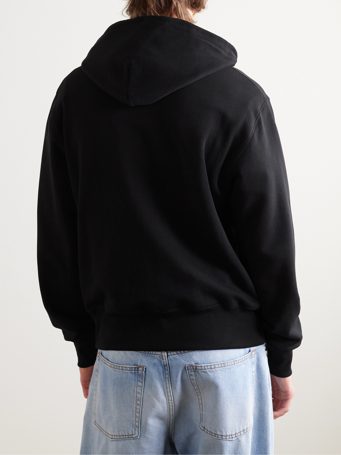 Shop Acne Studios Fairah Logo-appliquéd Cotton-jersey Hoodie In Black