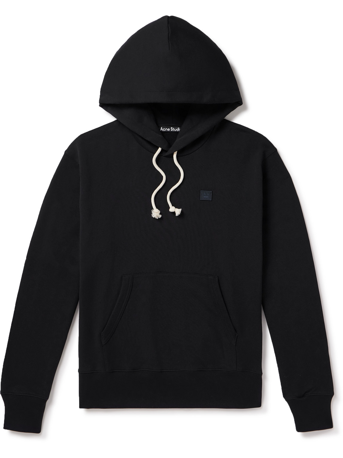 Shop Acne Studios Fairah Logo-appliquéd Cotton-jersey Hoodie In Black