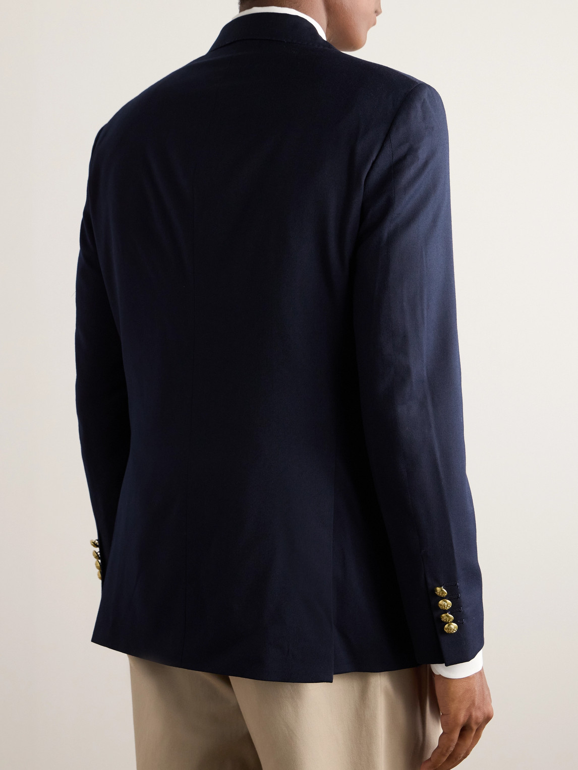 Shop Polo Ralph Lauren Wool-blend Gabardine Blazer In Blue