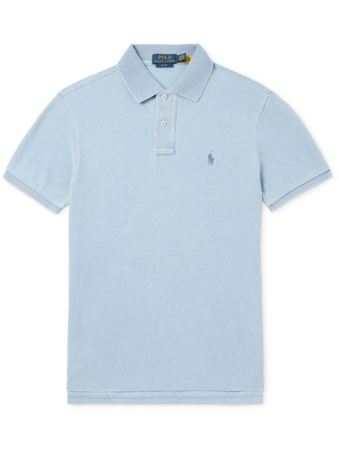 Polo Ralph Lauren Logo-embroidered Cotton-piqué Polo Shirt In Blue