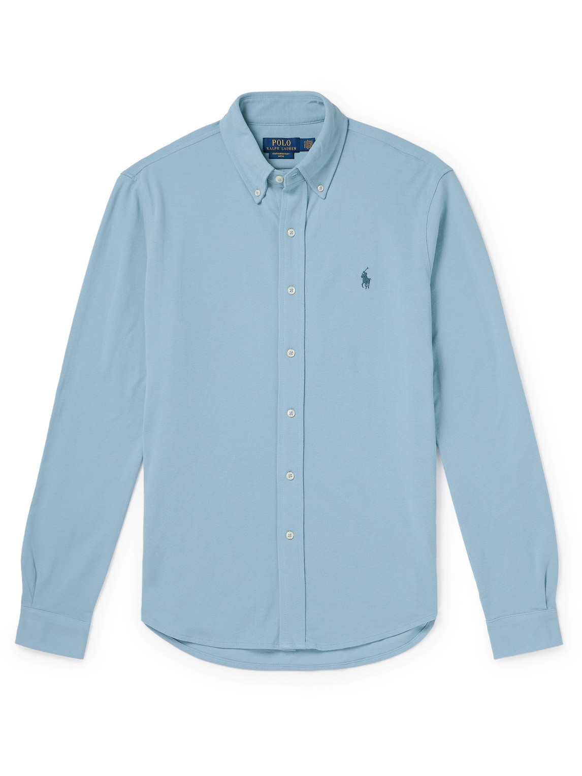 Button-Down Collar Logo-Embroidered Cotton-Piqué Shirt