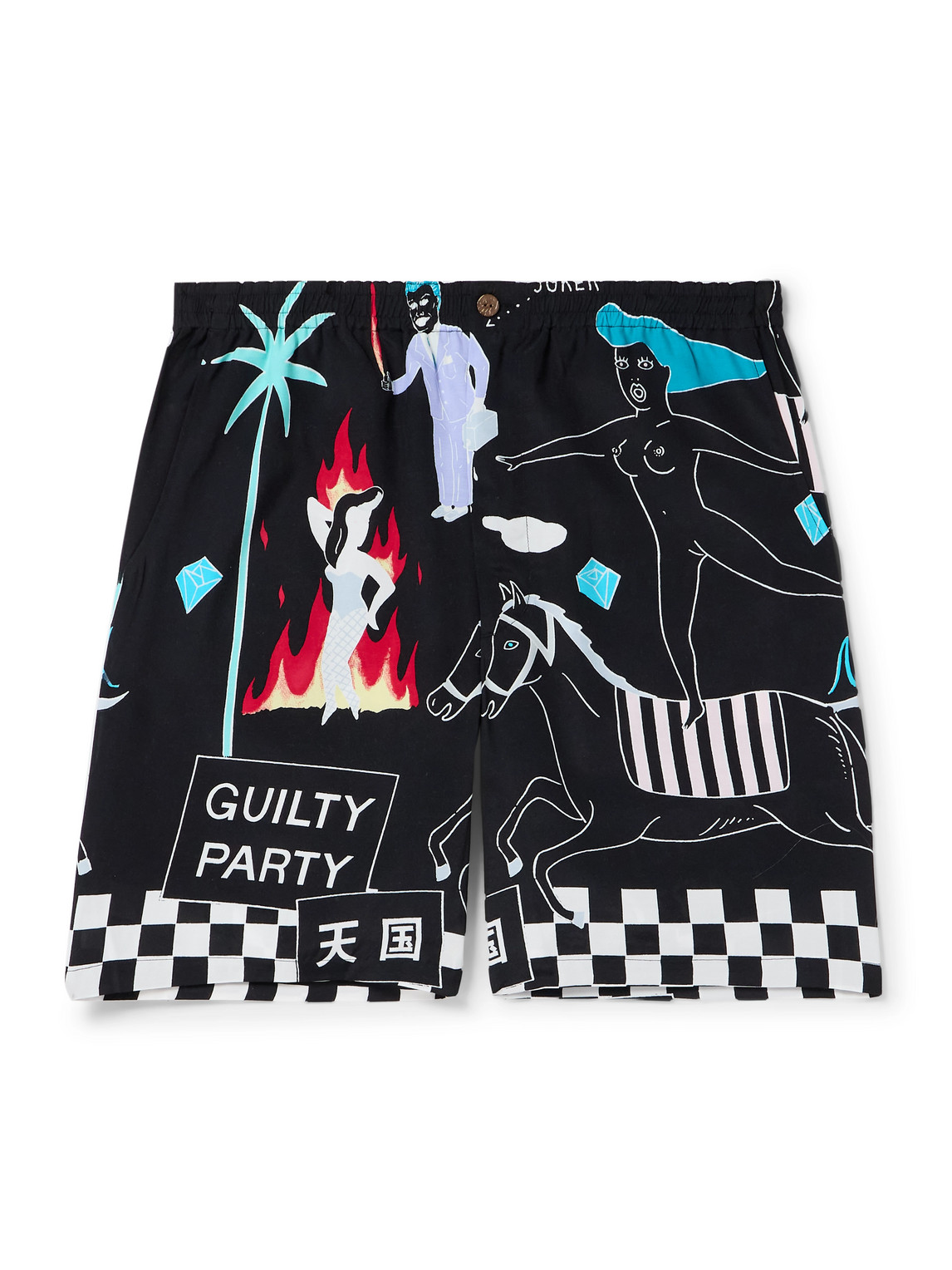 Straight-Leg Printed Woven Shorts