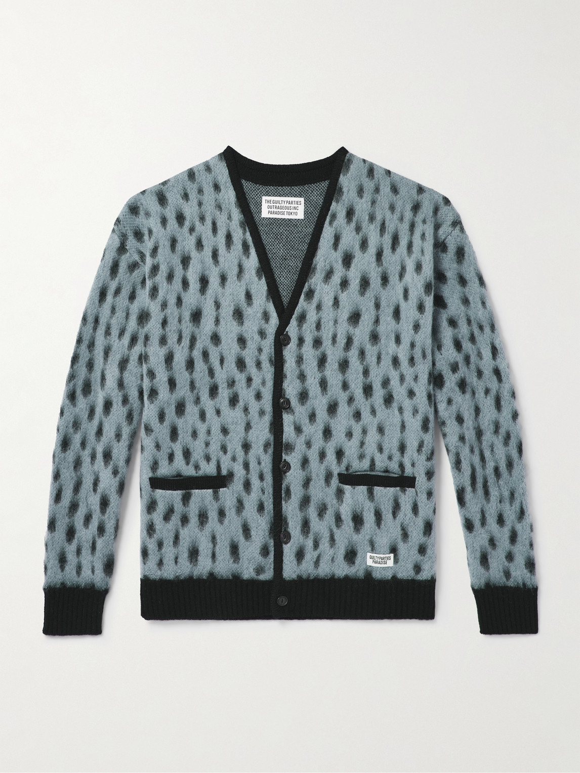 Wacko Maria - Leopard Jacquard-Knit Cardigan - Curated Menswear