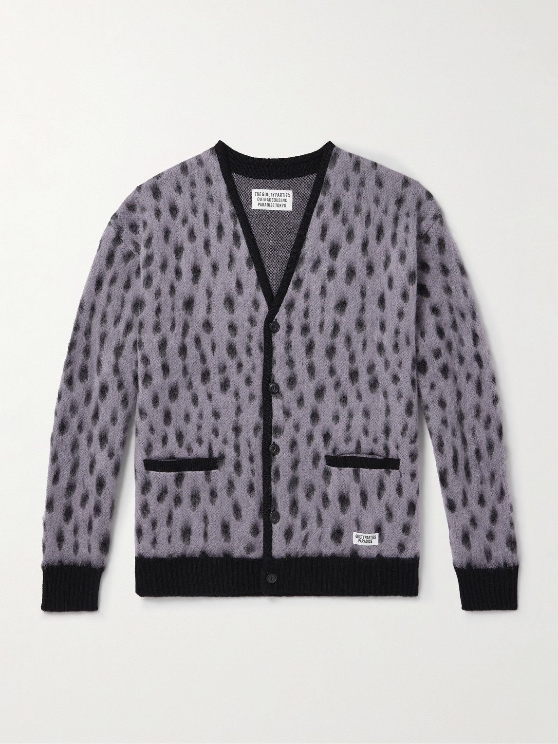 Wacko Maria - Leopard Jacquard-Knit Cardigan - Curated Menswear
