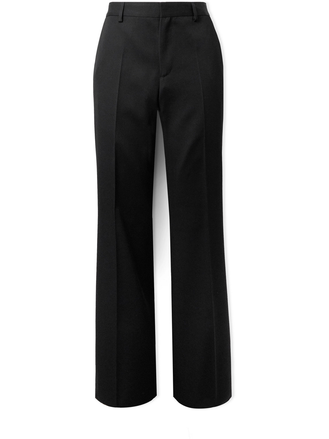 Versace Straight-leg Pleated Wool-twill Suit Trousers In Black