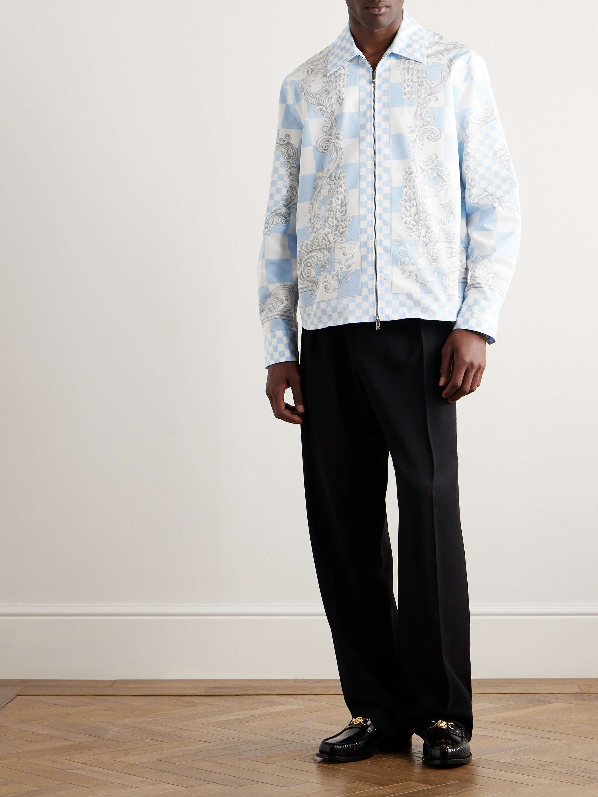 VERSACE Printed Cotton-Poplin Blouson Jacket for Men | MR PORTER