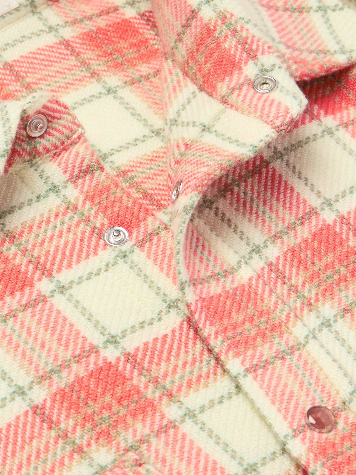 Shop God's True Cashmere Checked Cashmere Shirt In Orange