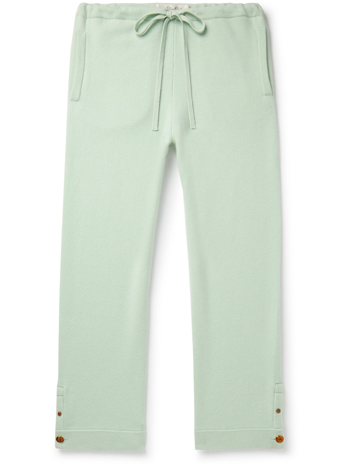 God's True Cashmere Straight-leg Cashmere Drawstring Trousers In Green