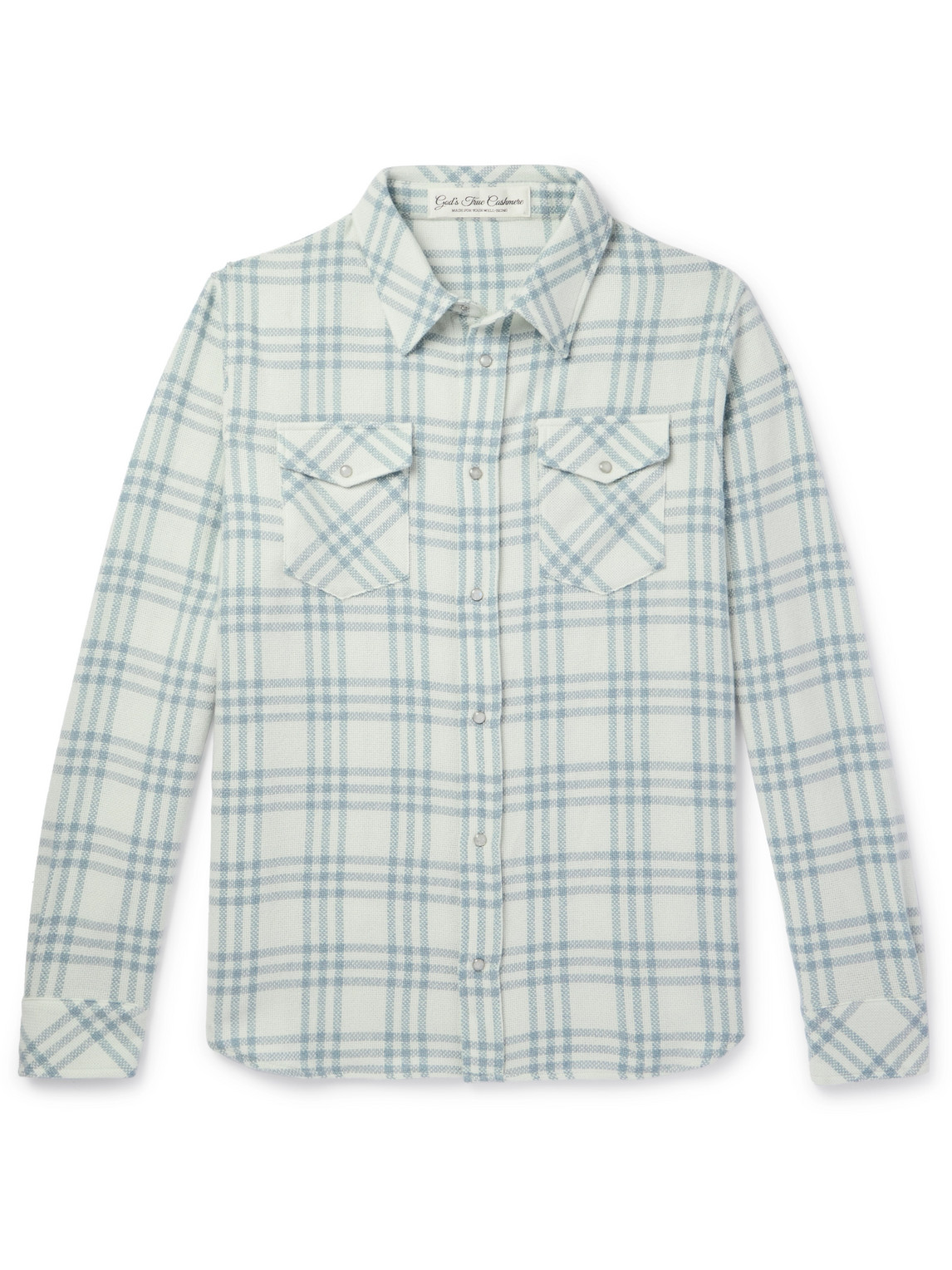 God's True Cashmere Checked Cashmere Shirt In Green
