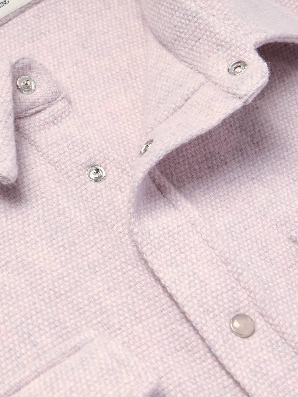 God's True Cashmere Long Sleeve Cashmere Shirt With Hand-carved Gemstone Snaps In Purple