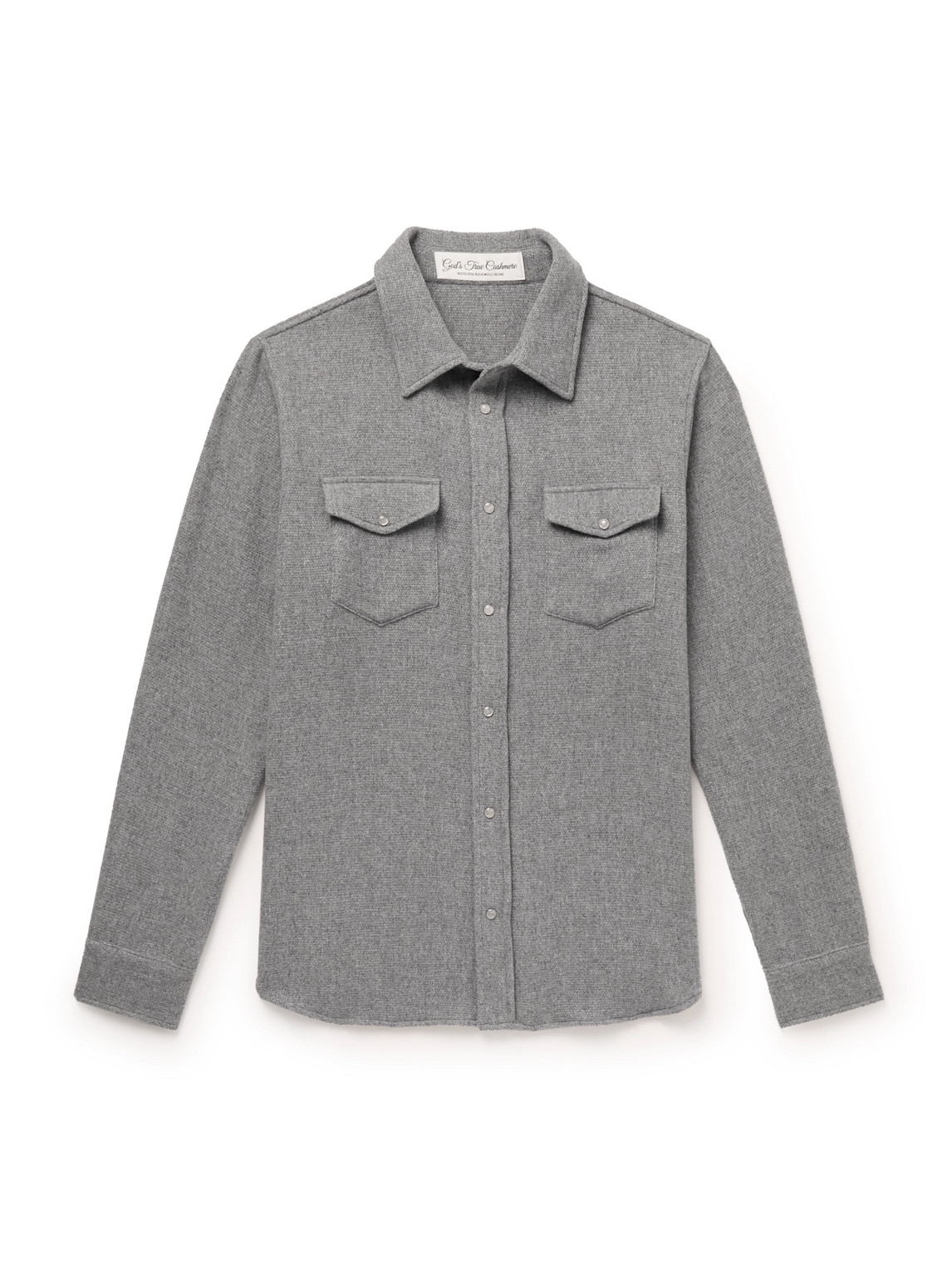 Shop God's True Cashmere Brushed-cashmere Shirt In Gray