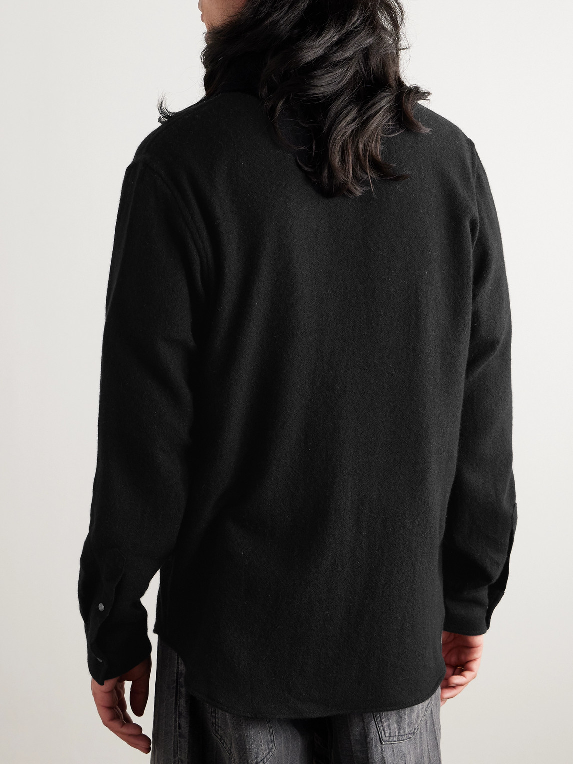 Shop God's True Cashmere Cashmere-gauze Shirt In Black