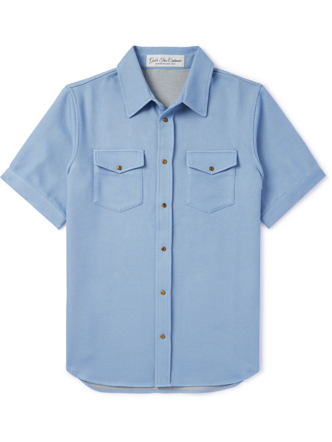 God's True Cashmere Cashmere And Cotton-blend Denim Shirt In Blue