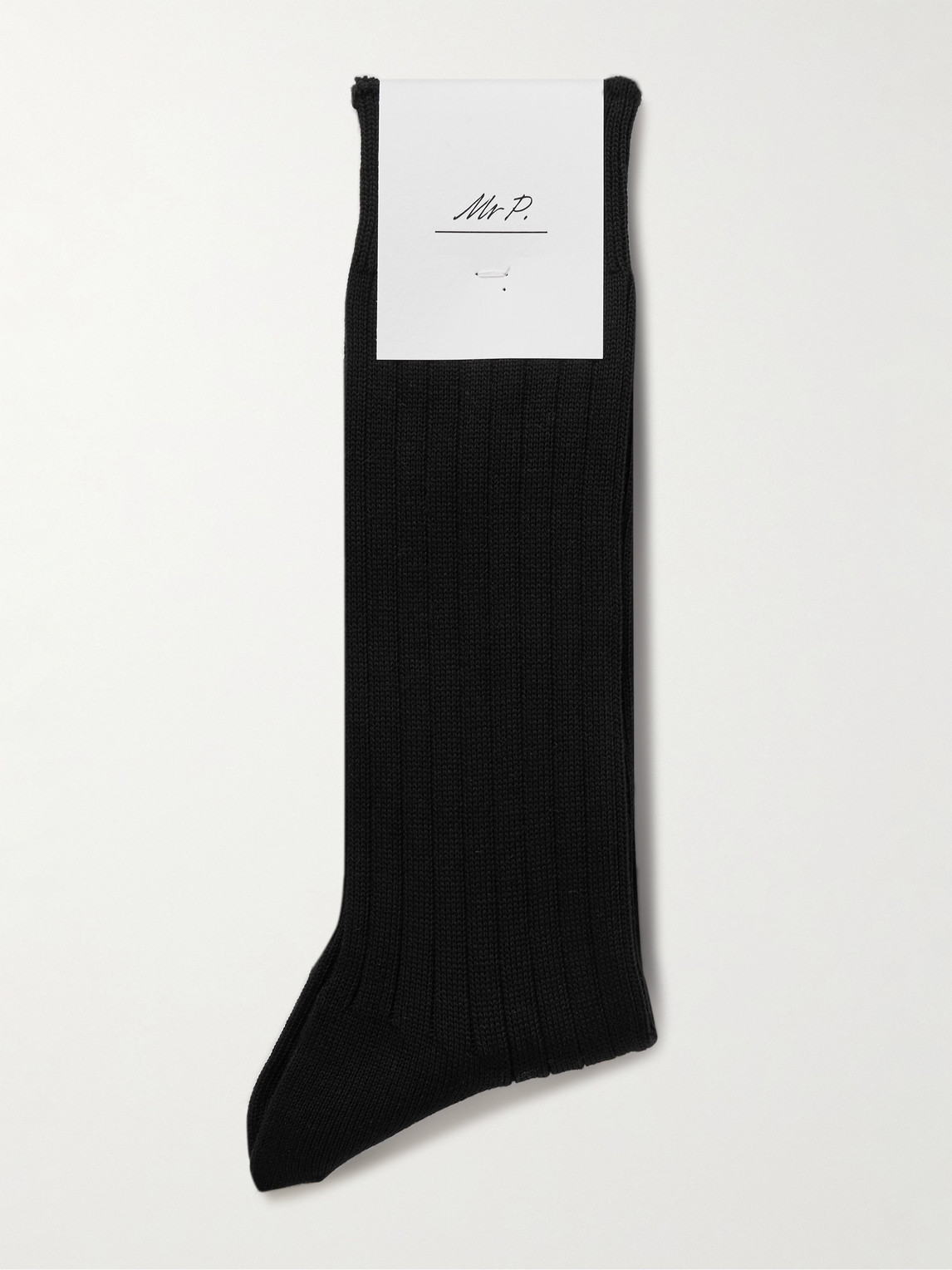  Mr P. - Ribbed Cotton-blend Socks - Men - Black 