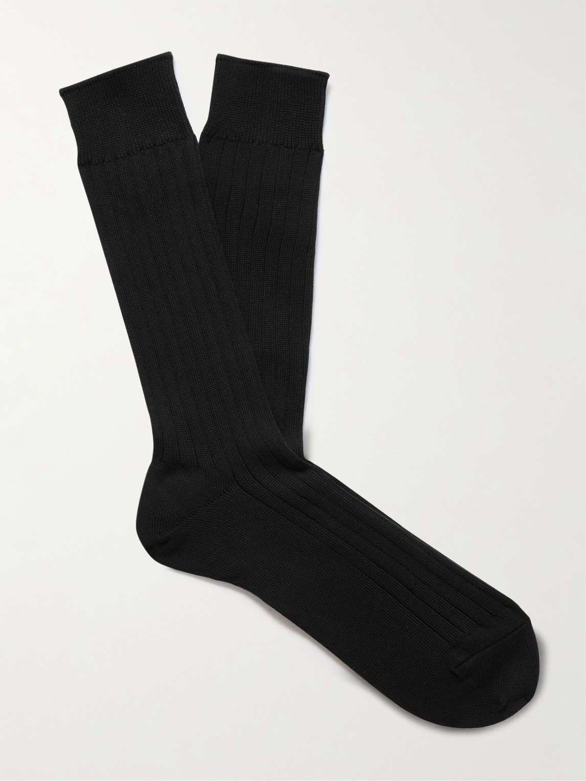 MR P. Ribbed Cotton-Blend Socks - Men