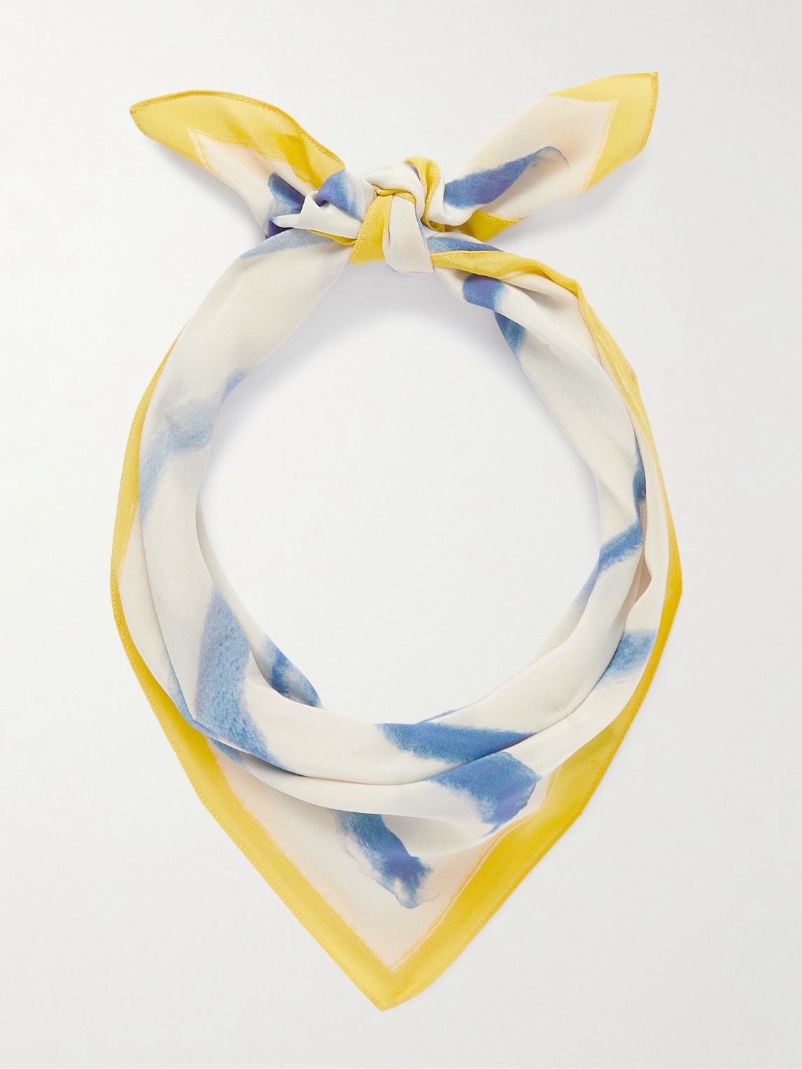Shop A Kind Of Guise Printed Silk Crepe De Chine Bandana In Blue