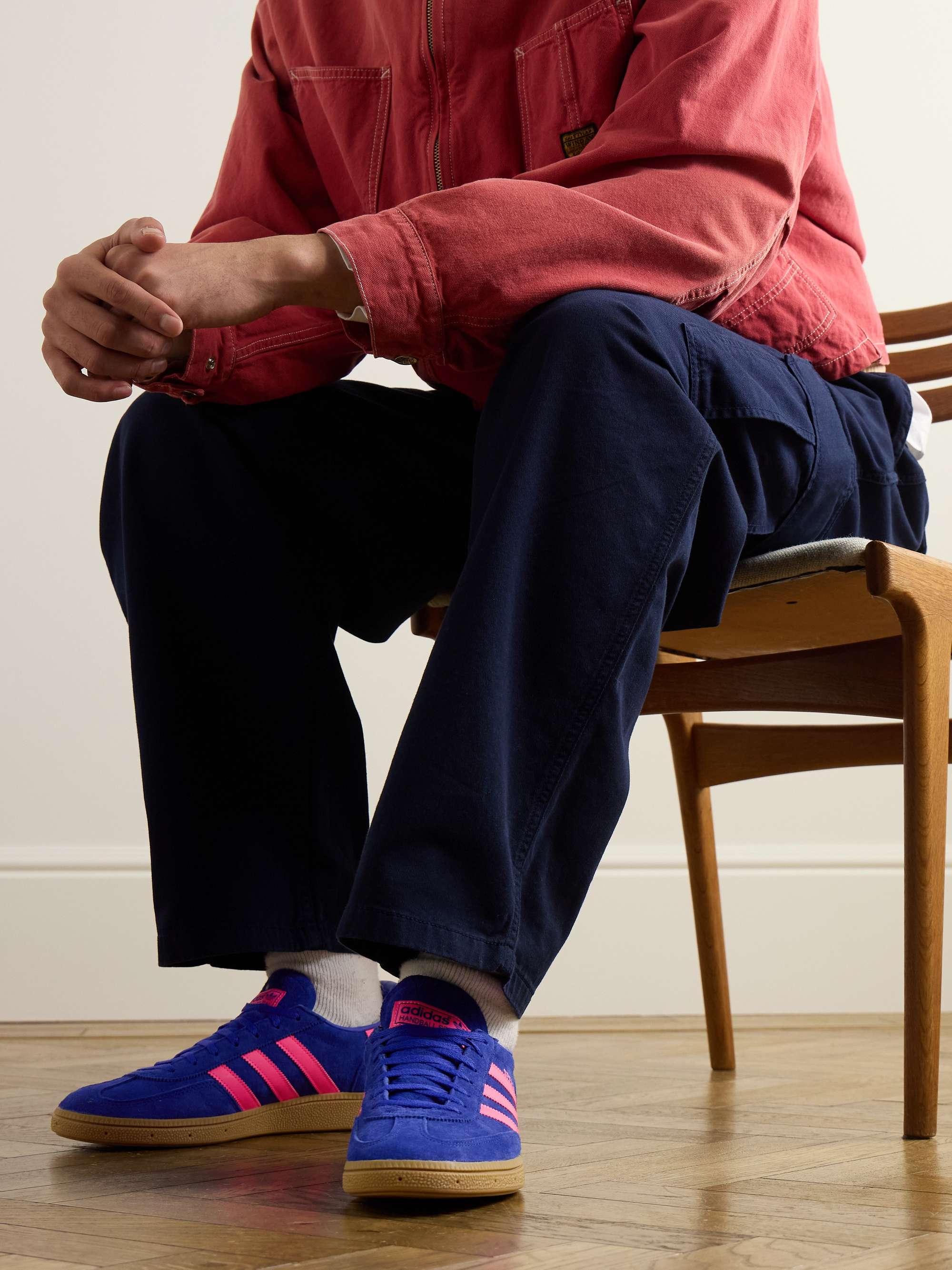 ADIDAS ORIGINALS Handball Spezial Leather-Trimmed Suede Sneakers