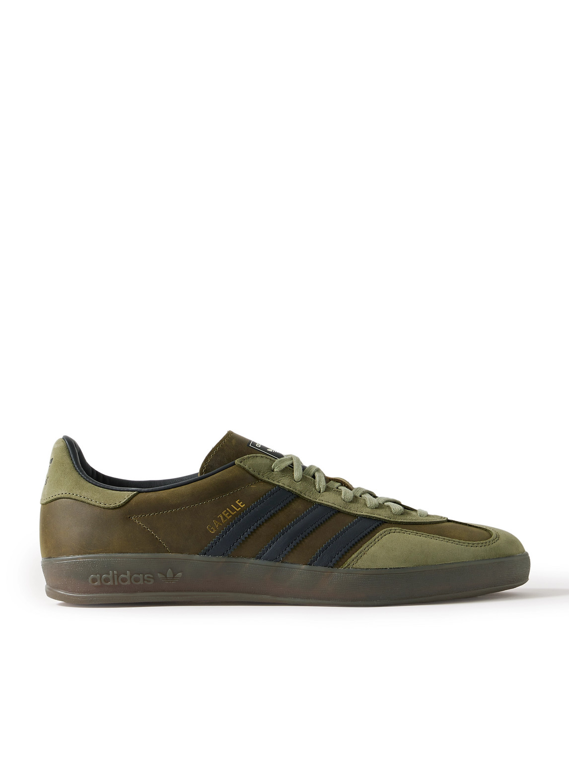 Gazelle Indoor Suede-Trimmed Leather Sneakers