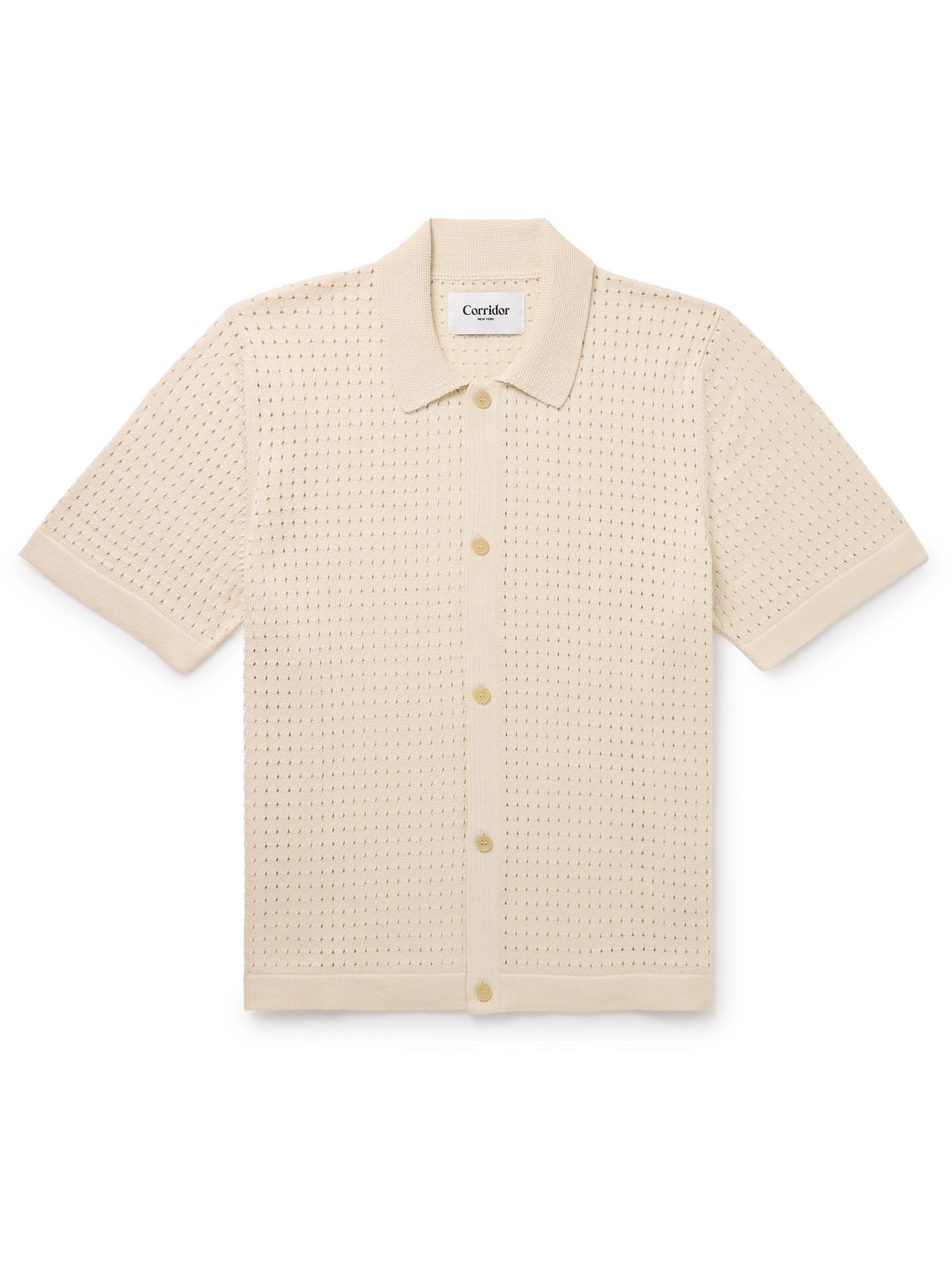 Pointelle-Knit Mercerized Pima Cotton Shirt