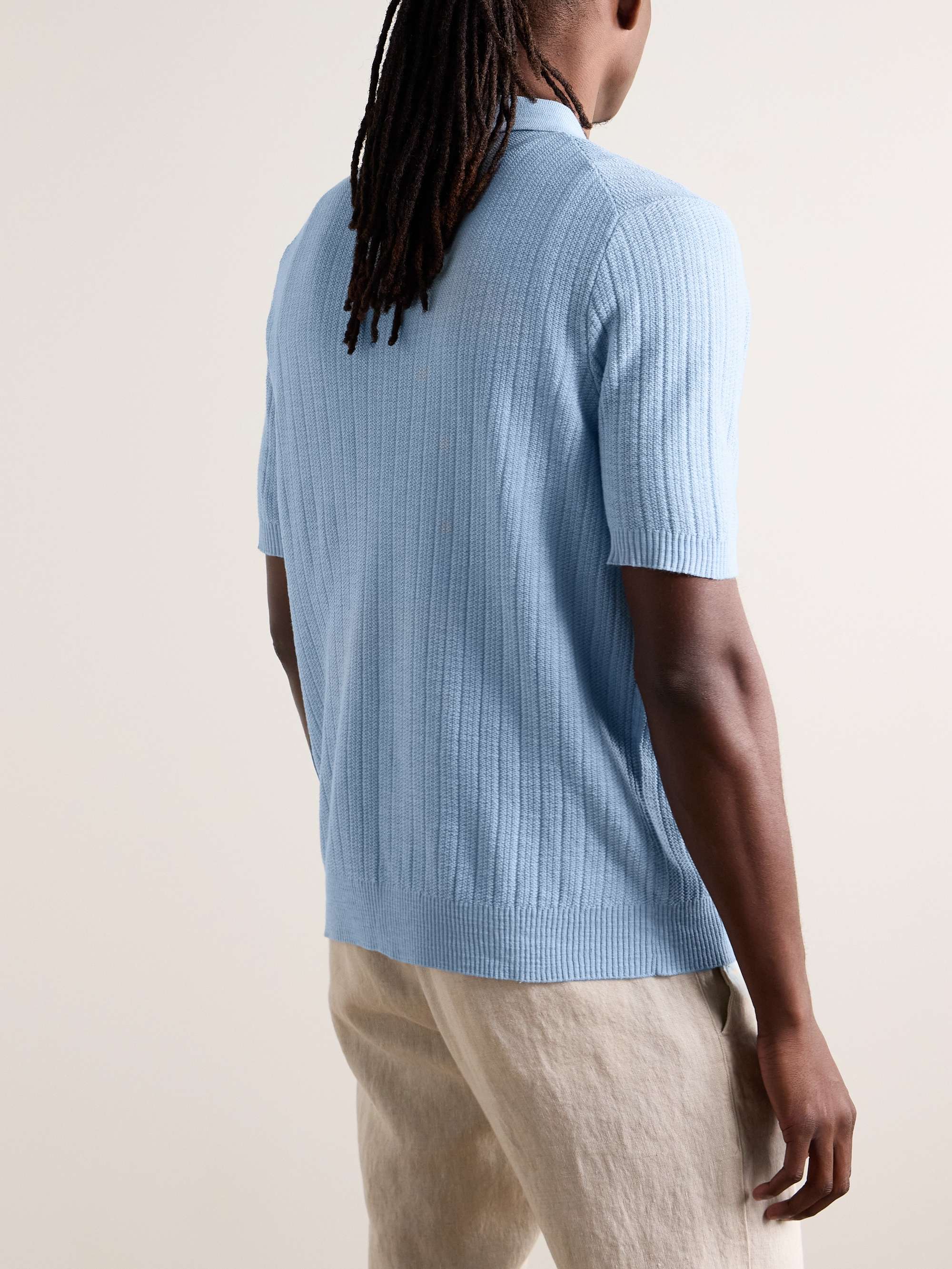 NN07 Polo in misto cotone a coste Nolan