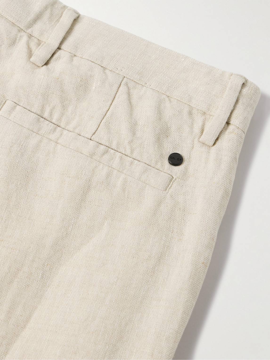 Shop Nn07 Theo 1454 Tapered Linen Trousers In Neutrals